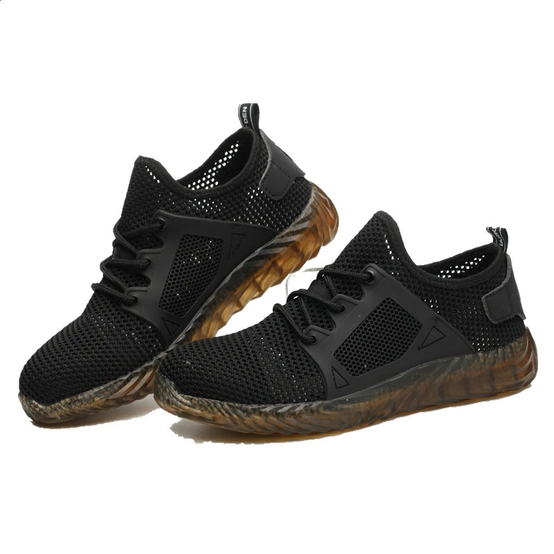 Breathable Summer Lightweight Protective Sneakers Safety Steel Toe Shoes Men New Construction Work Boots 240904