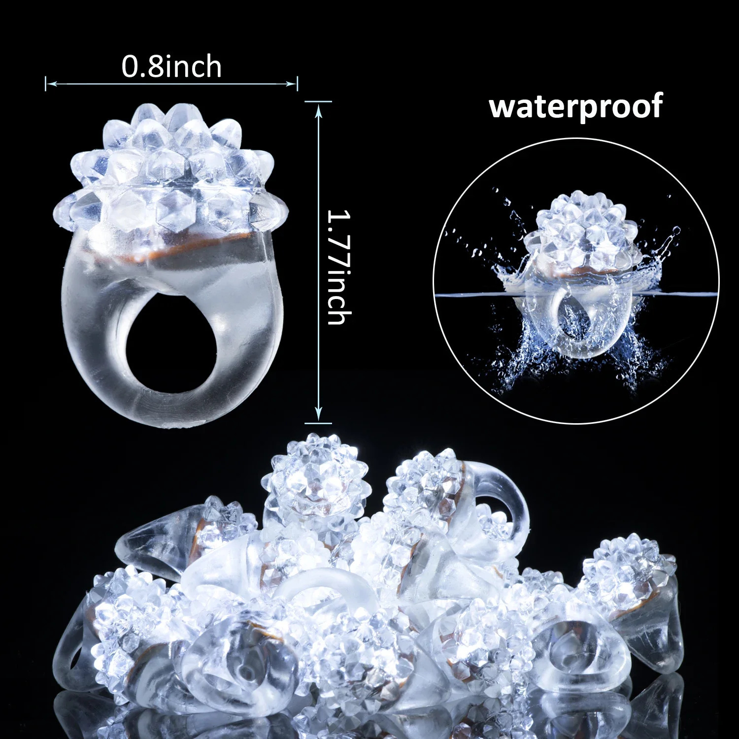 White Wedding Mix Sets LED Light Up Glasses Glow Bracelets and Flashing Bumpy Rings Wedding Party Favors Supplies 240906