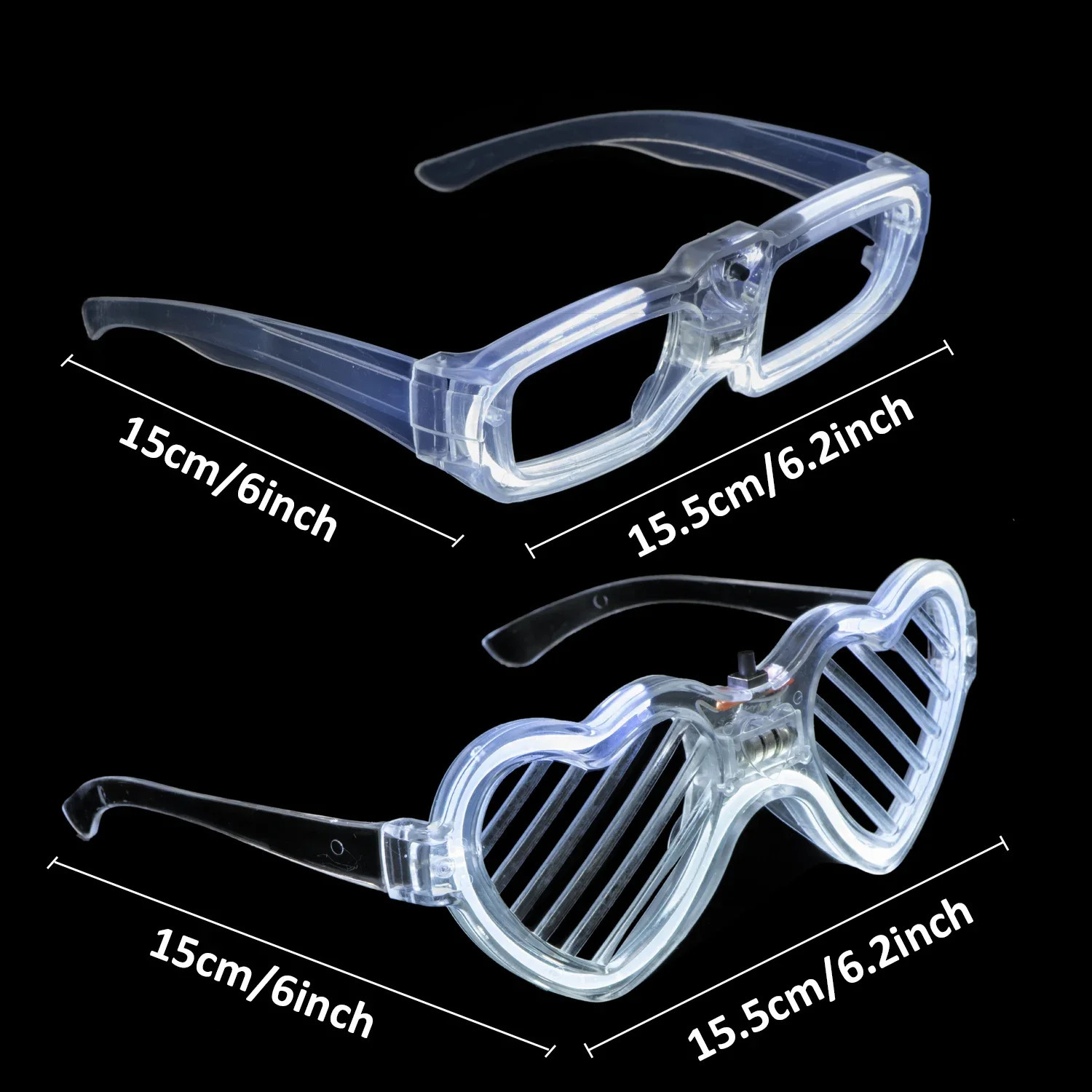White Wedding Mix Sets LED Light Up Glasses Glow Bracelets and Flashing Bumpy Rings Wedding Party Favors Supplies 240906