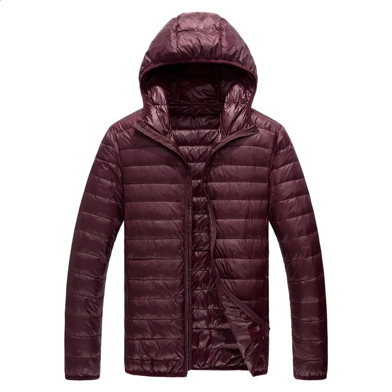 FGKKS mens casual down jacket made of pure cotton warm pure color hooded jacket high-quality mens down jacket 240930