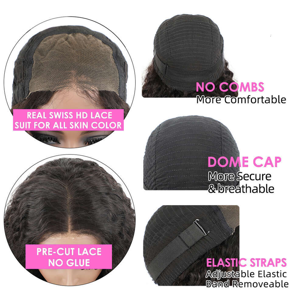 Pre Plucked Wigs Loose Deep Wave Short Wear And Glueless Human Hair Bob 4X4 Lace Closure Wig Ready To Go