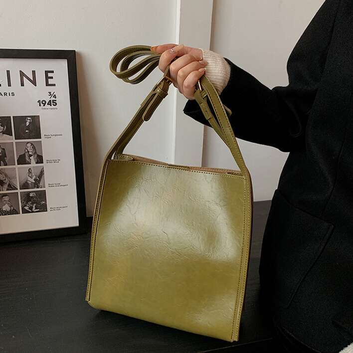 Shiny Leather Shopper Shoulder Tote Bag Retro Large Capacity Women Bags Quality Shopping Totes 2024 Designer Handbag Lady