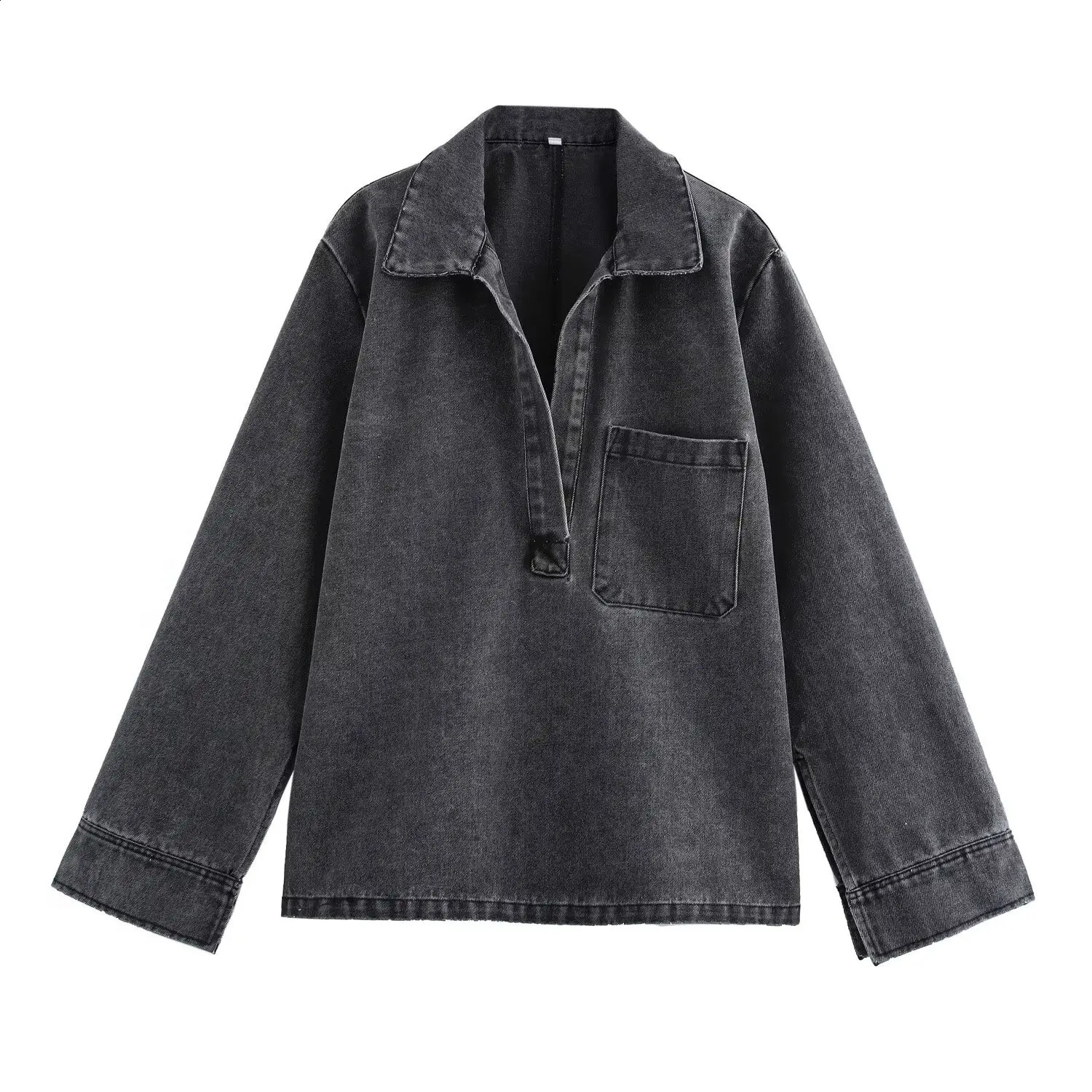 DUOPERI Women Fashion 2 Pieces Sets Denim Blouse Jacket and High Elastic Waist Trousers Female Chic Lady Casual Pant Coordinates 250808