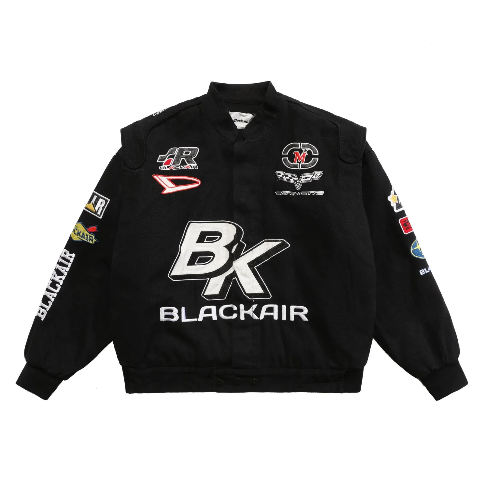 BLACK AIR Motorcycle Racing Jacket Embroidery Letter Baseball Jacket Y2k Varsity Jacket Men Thicken JK01 240829