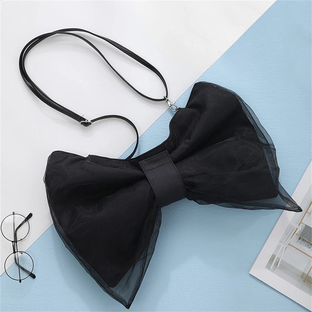 er Women Bow Tie Lace Handbags Canvas Shoulder Bag Female Large Shoulder Bags Fashion Crossbody Bags Bolsa Feminina 240906