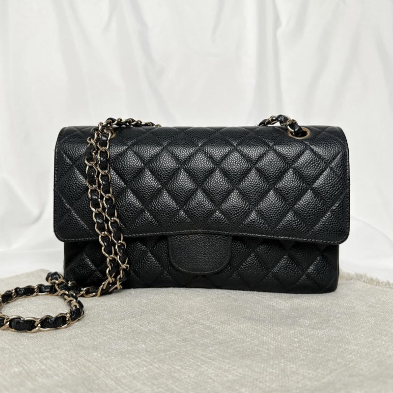 Luxury designer bag 25cm CF Flap bag High Quality Genuine Leather Chain Bag Caviar Cowhide shoulder Crossbody bag Solid Color With Rhombus Pattern Messenger Hand bag