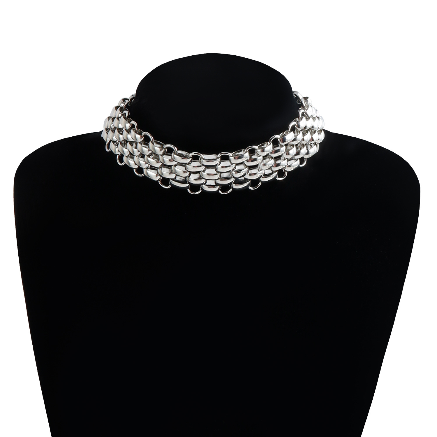 Exaggerated Punk Thick Necklace And Bracelet Jewelry Set For Women Stainless Steel Gold Plated Silver Color Choker Necklace Party Jewelry Gifts Y2K Ra