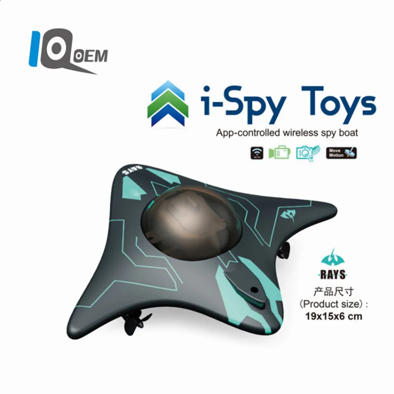 WIFI RC Submarine Underwater Camera Visible HD Video Diving Vessel Speedboat Ray-style Drone RC Boat Toys 240905