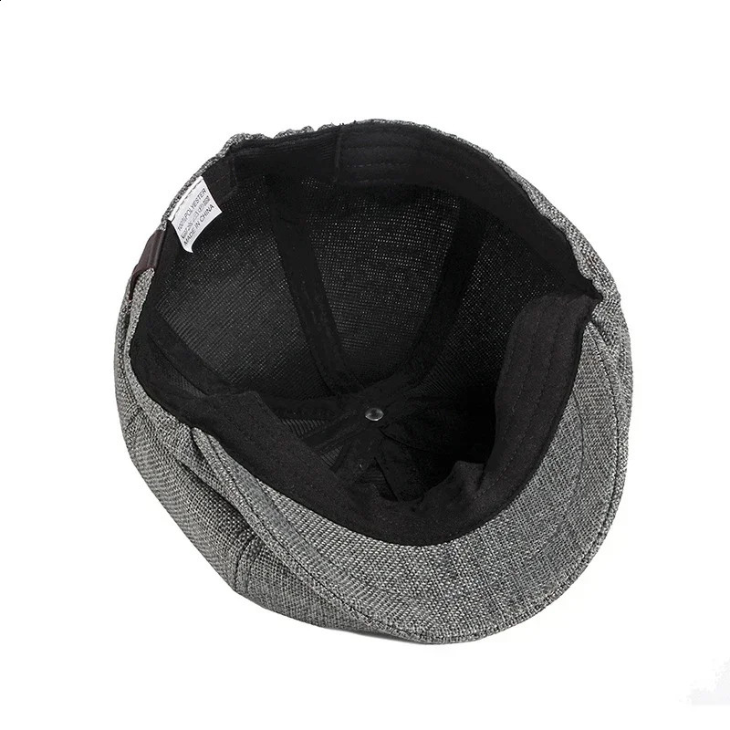 Classic linen mens beret summer breathable s boy hat Boina Hombre Gatsby hat casual womens Gorras Para Mujer flat top hat 240829