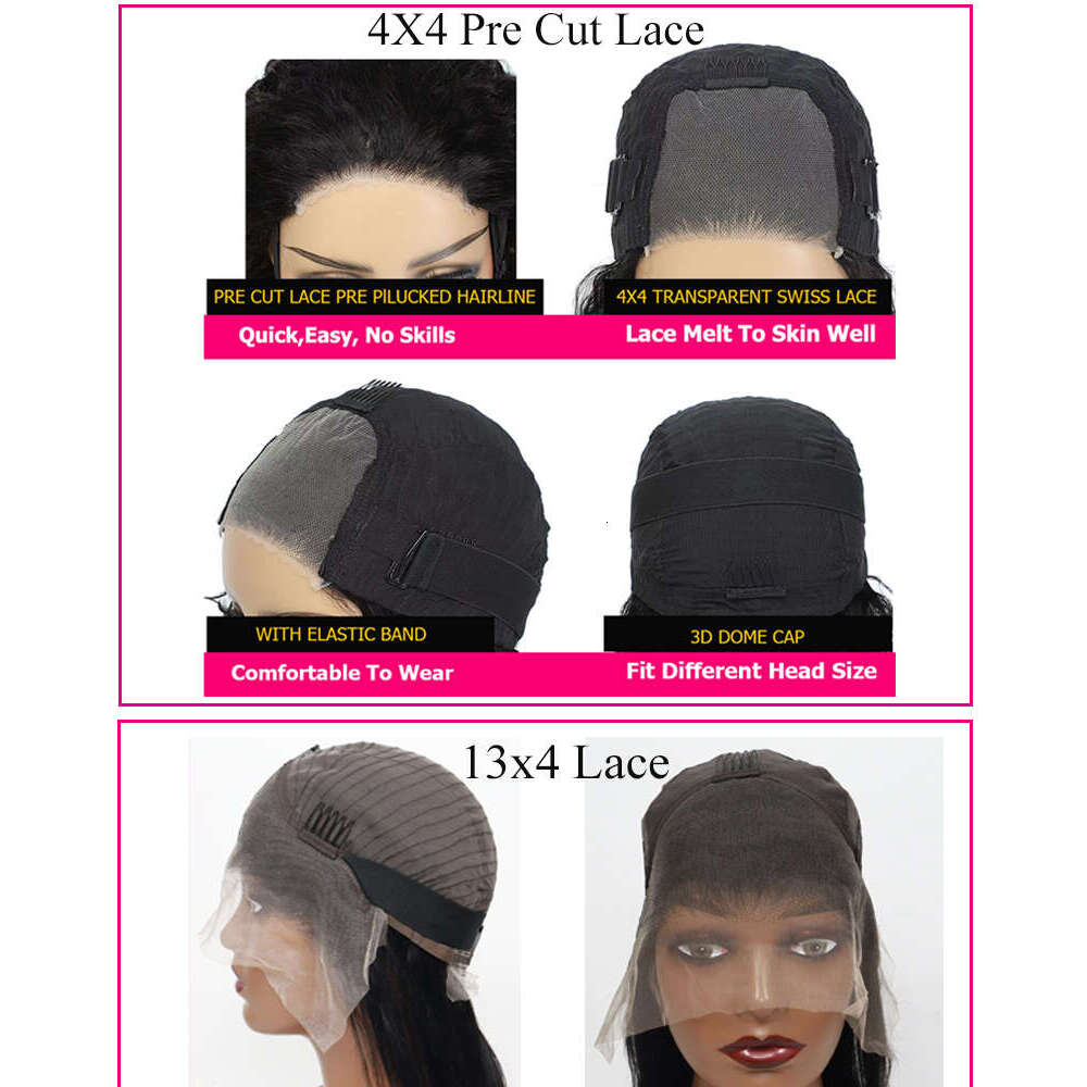 And Go Body Wave 13X4 Frontal Bob For Women 4X4 Glueless Wig Ready To Wear Human Hair Wigs