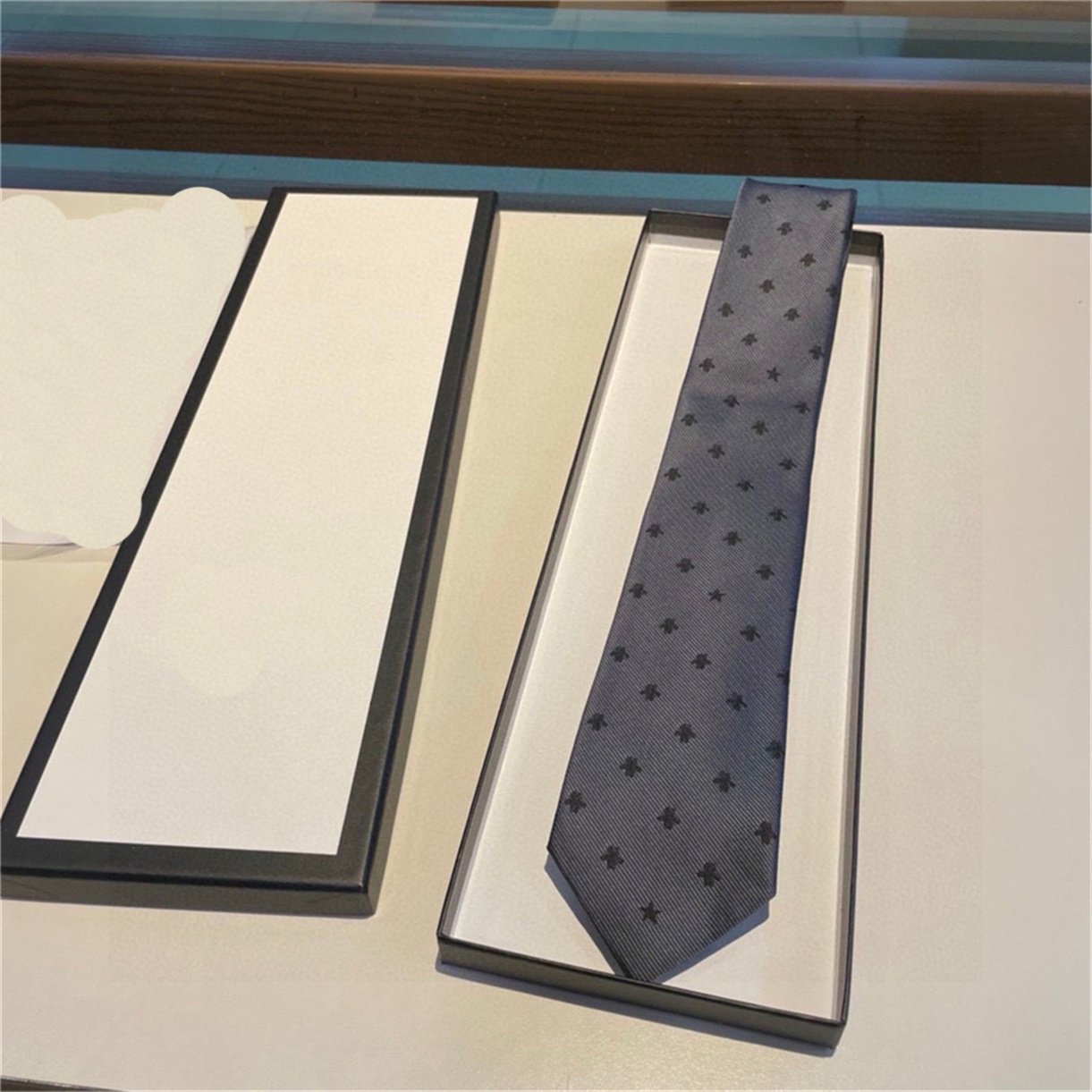 Luxury New Designer Men's Letter 100% Tie Silk Necktie black blue Aldult Jacquard Party Wedding Business Woven Fashion Design Hawaii Neck Ties With box 2269