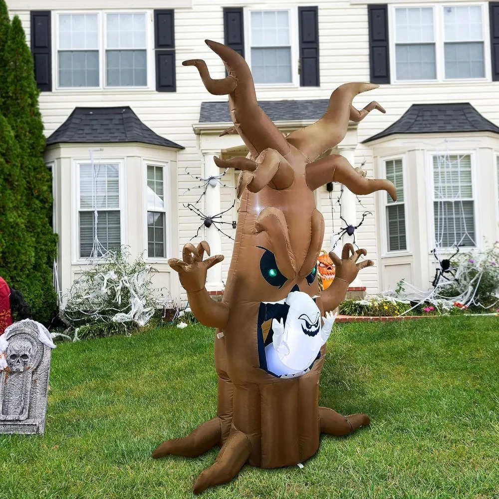 Halloween Inflatables Decorations Blow Up Yard Decoration Animated Dead Tree with Ghost Outdoor Party 240907