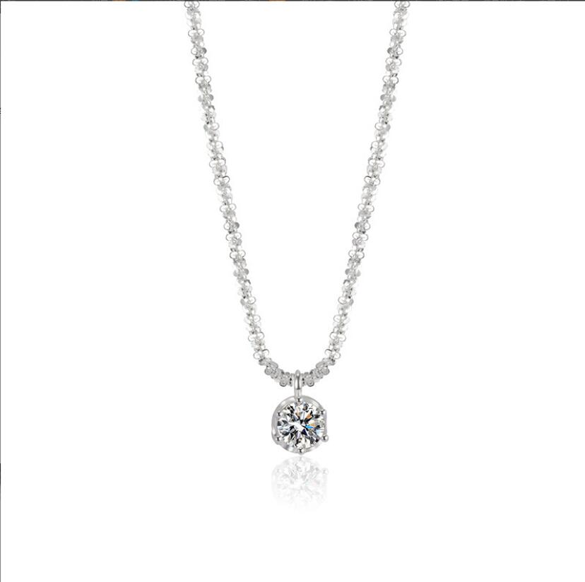 2024 Ins Sparkling Glittering Crown Pendant Solitaire Simple Fine Jewelry Real 100% 925 Sterling Sillver Moissanite Diamond Party Women Wedding Beach 