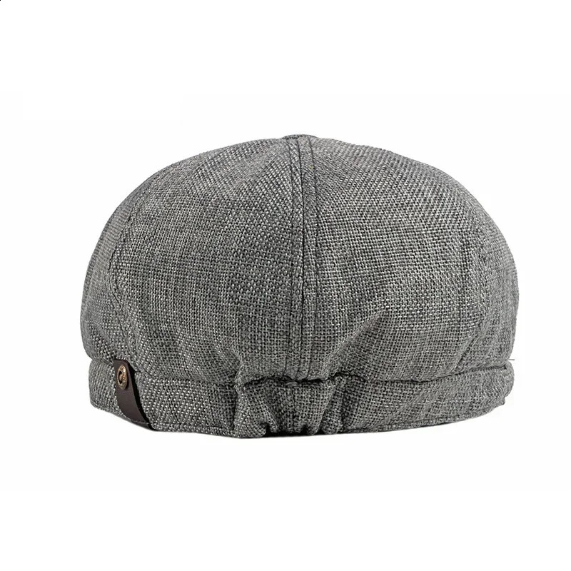 Classic linen mens beret summer breathable s boy hat Boina Hombre Gatsby hat casual womens Gorras Para Mujer flat top hat 240829