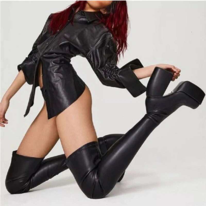 Autumn Winter Womens Punk Over The Knee Platform Shoes For Women 2024 Sexy Ladies High Boots Gothic Chaussure Femme