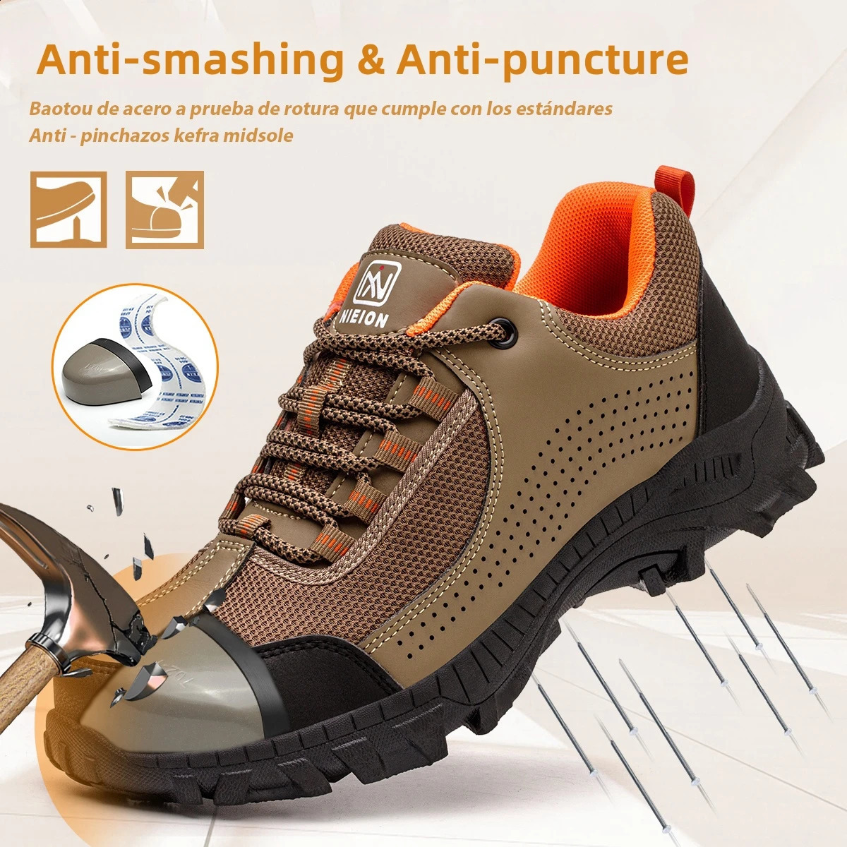 Men Safety for Industrial Anti Puncture New Work Steel Toe Working Shoes with Protection 240904