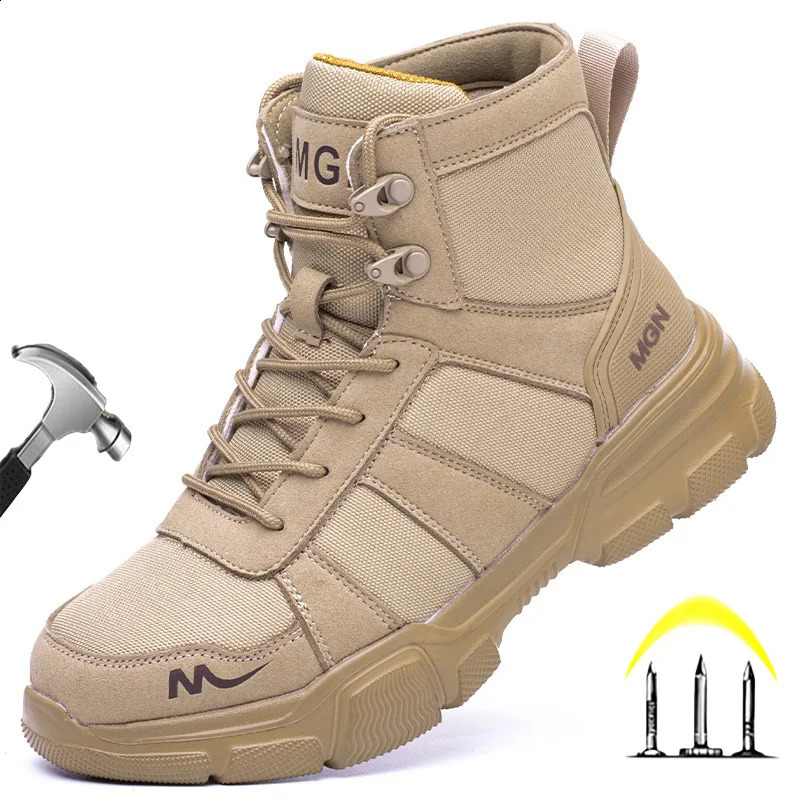 Steel Toe Cap Non Slip Industrial Men Leather Safety New Shoes Anti-Scalding Anti-Smash Anti-Puncture Work Boots 240904
