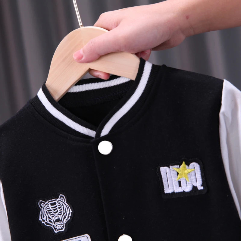 1-5 Year Baby Boy Clothing Set Spring Autumn Cartoon Tiger Baseball Coat Pants 2Pc Children Sport Suit Toddler Kid Casual Outfit 240903
