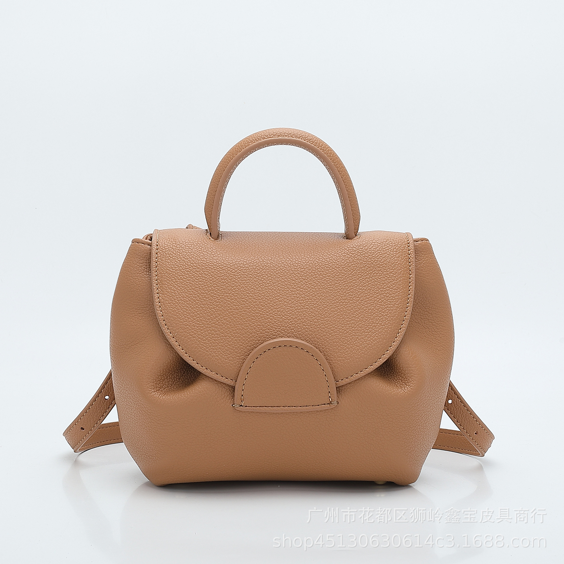 French Niche Design Handbag With Lychee Pattern Contrasting Color Pig One Shoulder Crossbody Smiley Face Bag, Small Size