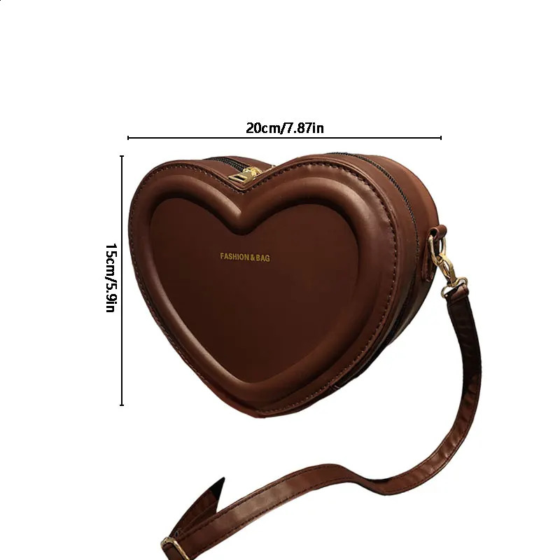 Heart Shape Crossbody Bags For Women Solid Pu Leather Shoulder Fashion Handbags 240907