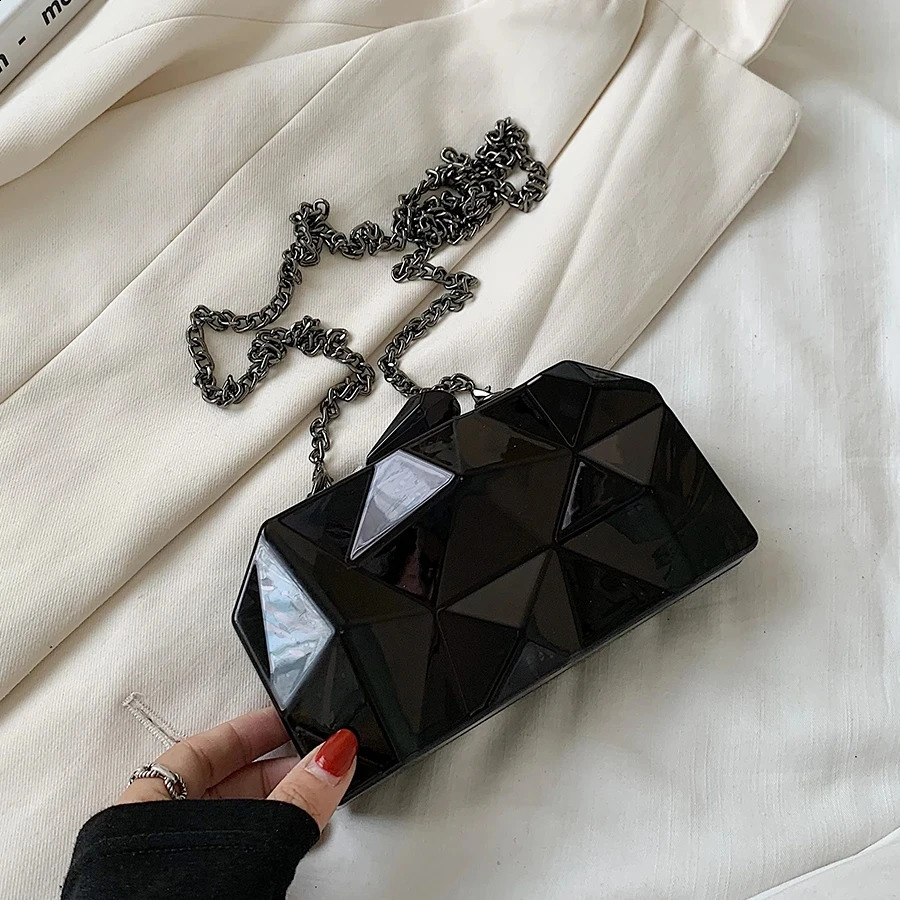 Womens Handbag Bags for Women Clutches Fashion Geometric Mini Party Evening Purse Crossbody Shoulder Bag Gold Box Clutch 240907