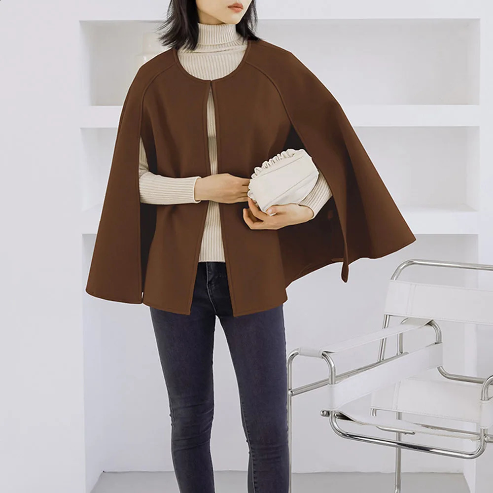 Japanese style O-neck raincoat jacket loose casual shawl jacket fashionable cardigan wool sweater for womens autumn and winter style womens cardigan j