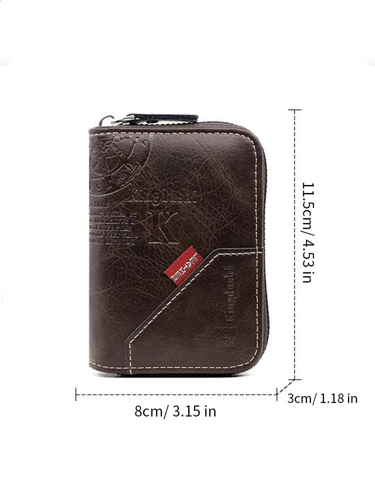 Classic Retro Cowboy Style Multi functional Multi card Position Coin Position Zipper Card Box ww 240914