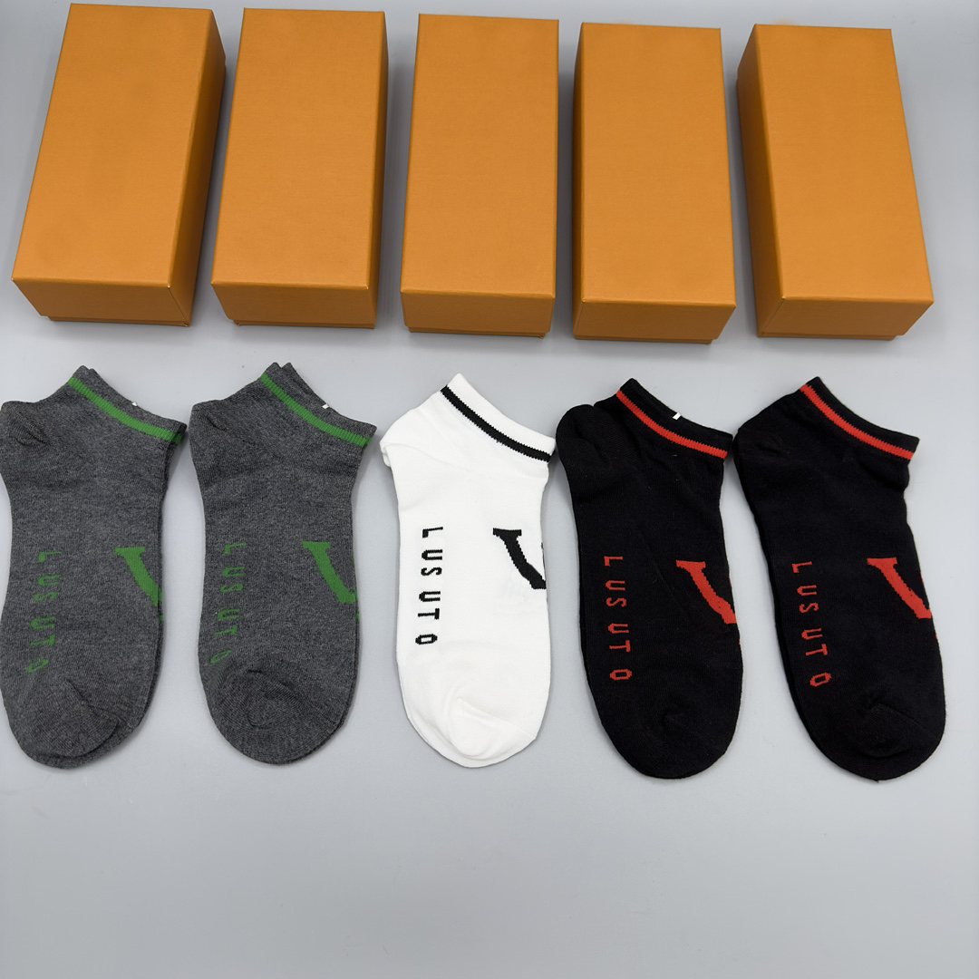 Designers Mens Womens Socks Five Luxurys Sports Winter Mesh Letter Printed Brands Cotton Man Femal Sock With Box