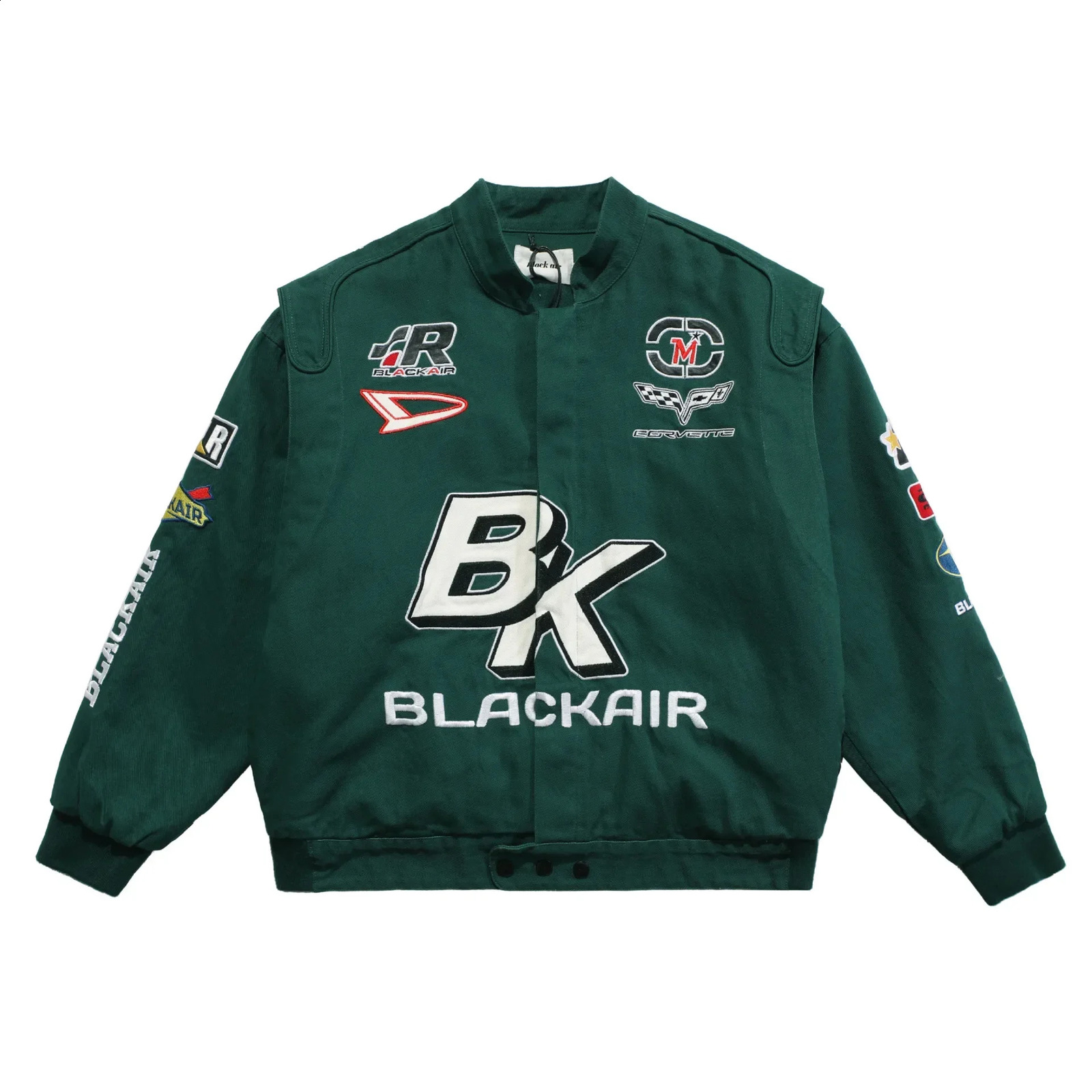 BLACK AIR Motorcycle Racing Jacket Embroidery Letter Baseball Jacket Y2k Varsity Jacket Men Thicken JK01 240829