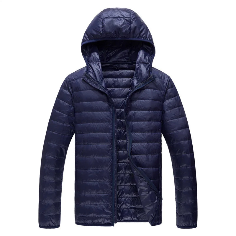 FGKKS mens casual down jacket made of pure cotton warm pure color hooded jacket high-quality mens down jacket 240930
