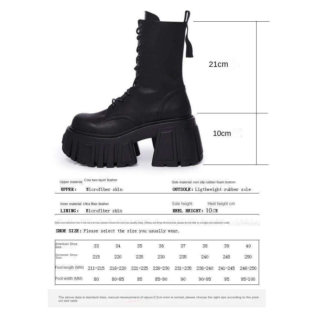 2024 New Women Super 10Cm Thick-Soled British Style Punk Fashion Platform Thigh High Boots