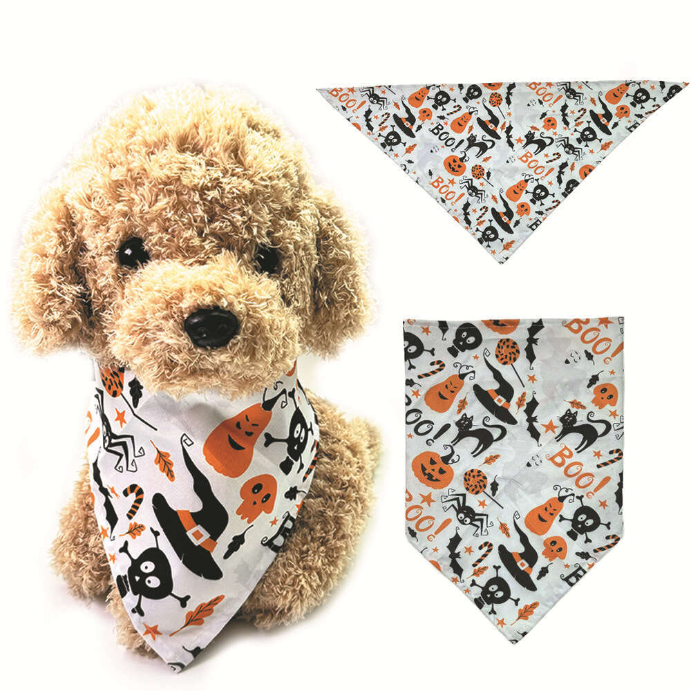 New Halloween triangular dog saliva towel, cat neck cover, scarf, pet accessory