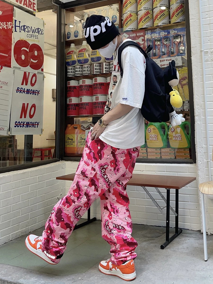 REDDACHiC Hiphop Camouflage Pockets Cargo Pants Women Friends Loose Casual Elastic Waist Sweatpants Couple Retro Y2k Streetwear 240906