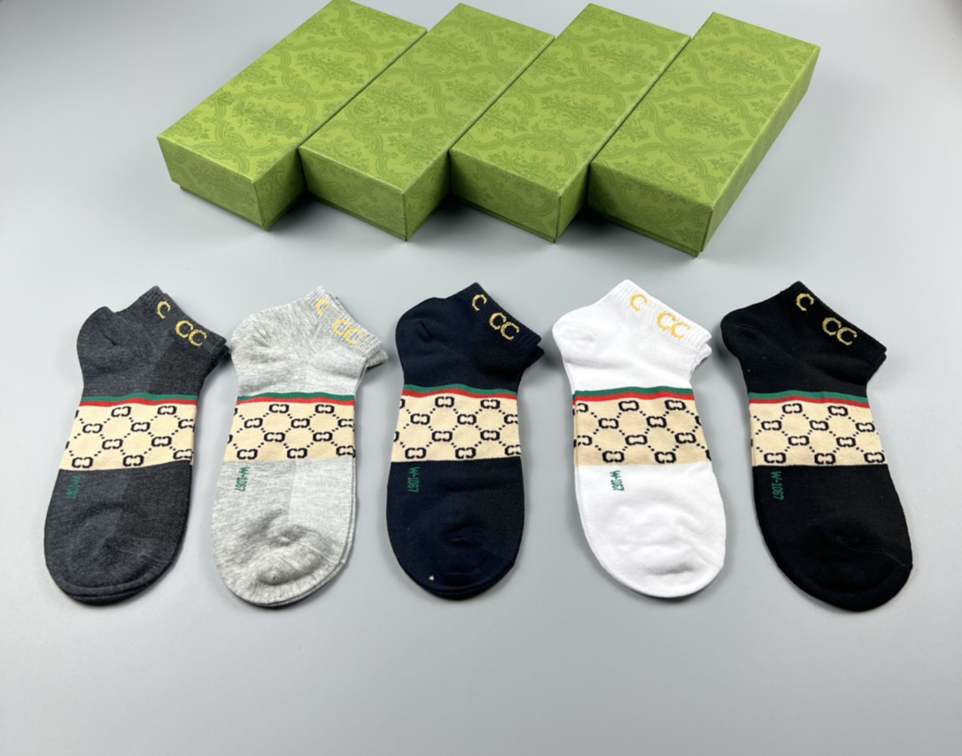 Designer Mens Womens Socks Five Pair Luxe Sports Winter Mesh Letter Printed Sock Embroidery Cotton Man With Box AAA+++