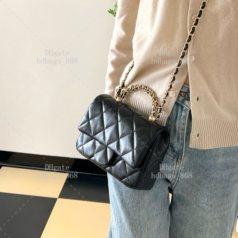 Mini Handbag 19cm Flap Bag With Handle Shoulder Bag Chain Bag Crossbody Bag Top Mirror quality Lambskin Designer Women Bag With Box 24C93