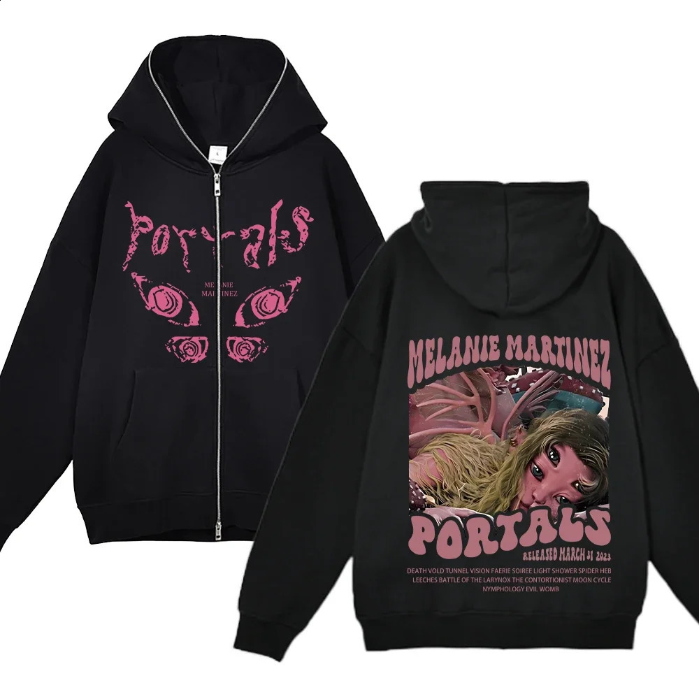 Melanie Martinez Full Zipper Hoodie Portal Tour Album Printed Sportswear Hip Hop Street Clothing Zipper Jacket Mens Casual Jacket 240907