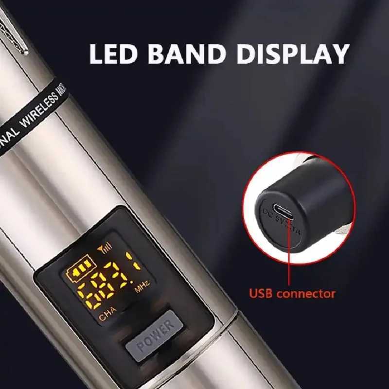 Microphones Wireless handheld professional microphone metal U-band Araoke microphone home system for party stage PA speaker conference outdoor J240830