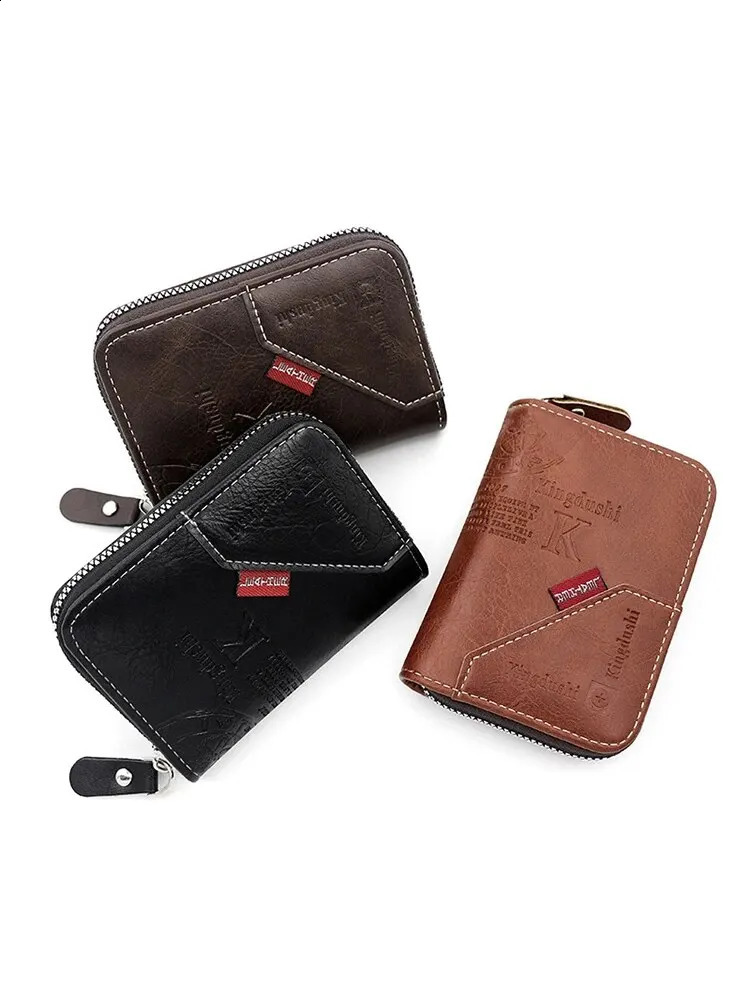 Classic Retro Cowboy Style Multi functional Multi card Position Coin Position Zipper Card Box ww 240914