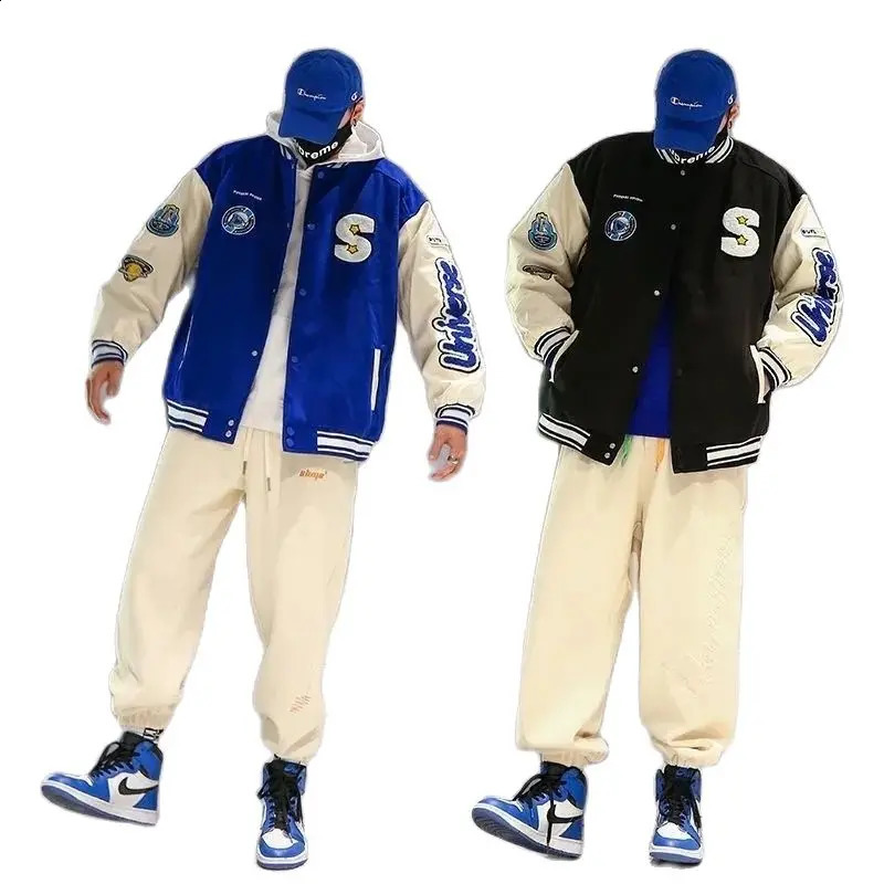 Japan Korea casual printed baseball bomber jacket mens spring and autumn INS loose college Hong Kong style student 240904