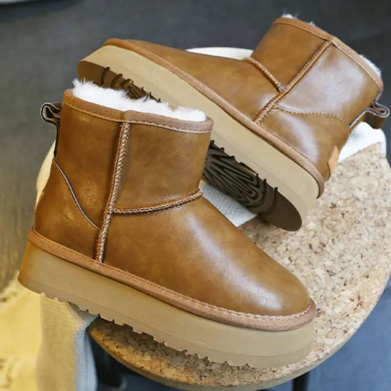 2023 Women's Newest Australian Classic Cowhide Real Wool Snow Boots Winter Waterproof Stain And Oil Resistant Warm Leather 250227 250227