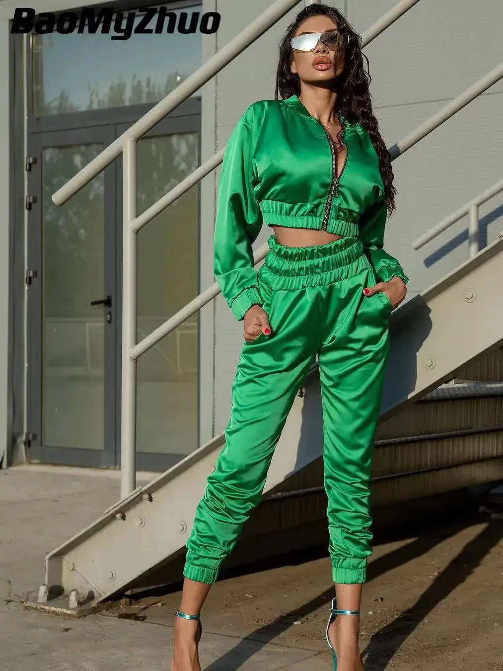 Autumn Two Piece Sets Women Tracksuit Oversized Suit 2024 Jacket Trouser Suits Female Sweatshirt Solid Sports Pants Sportswear 240905