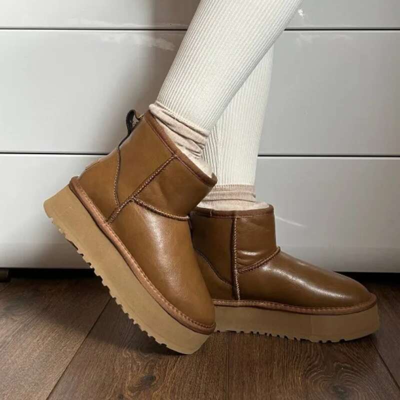 2023 Women's Newest Australian Classic Cowhide Real Wool Snow Boots Winter Waterproof Stain And Oil Resistant Warm Leather 250227 250227