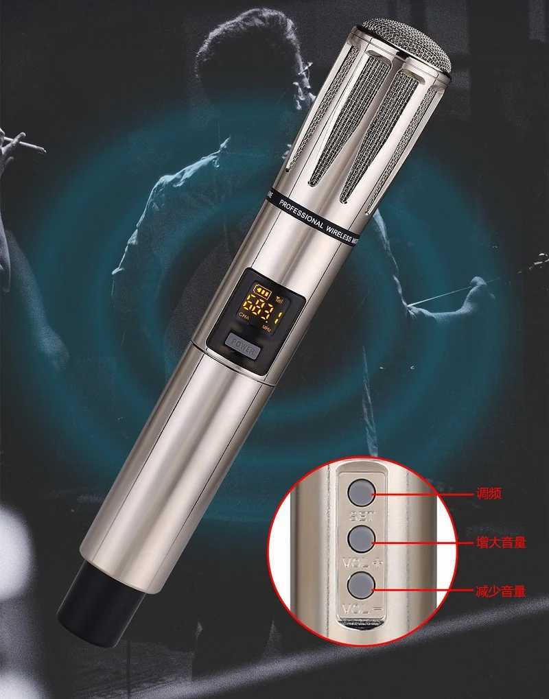 Microphones Wireless handheld professional microphone metal U-band Araoke microphone home system for party stage PA speaker conference outdoor J240830