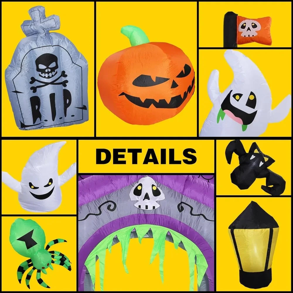 125 FT Halloween Inflatables Outdoor Decorations Haunted House Castle Archway Large 240907