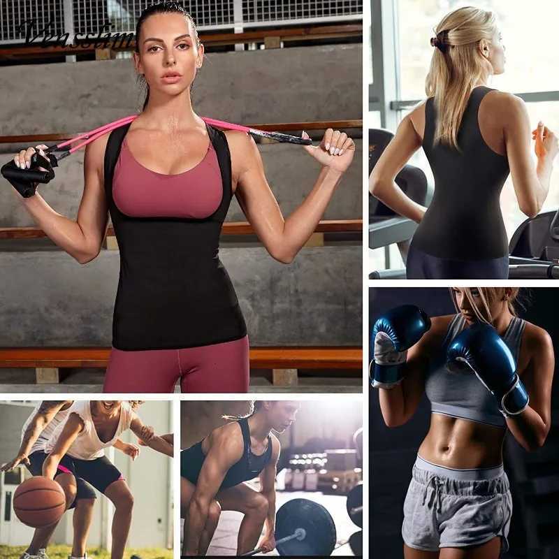 Waist Tummy Shaper Sauna Vest for Women Heat Trapping Sweat Slimming Waist Tank Tops Weight Loss Workout Body Shaper Clothes Suits Y240907F6BB - view 5