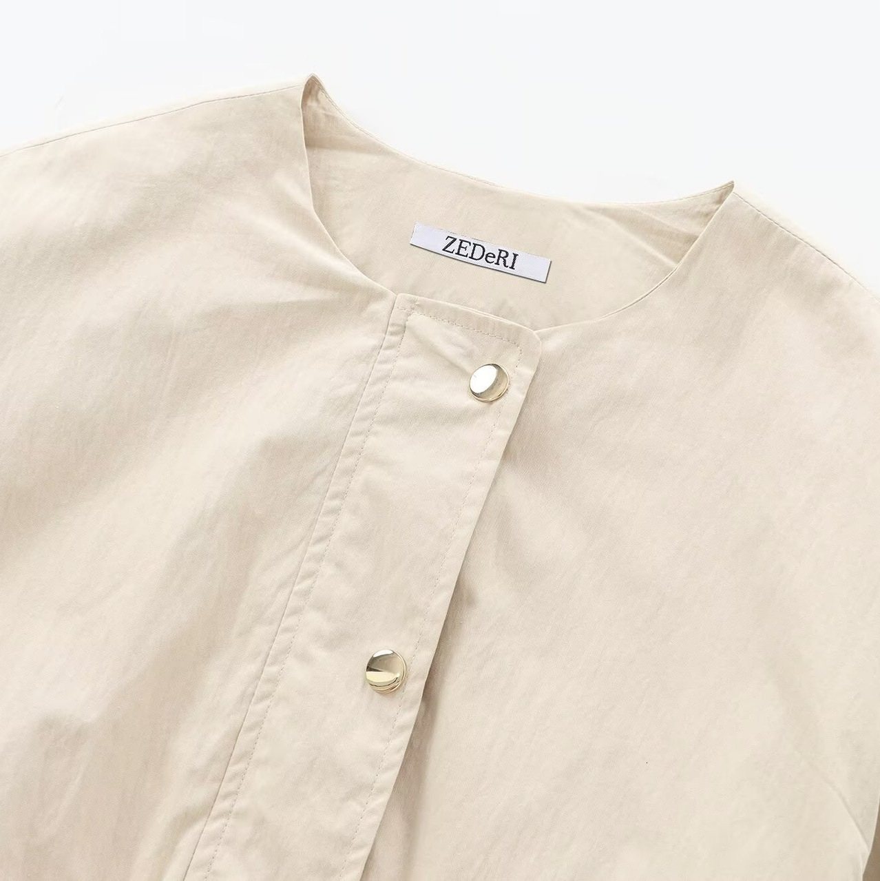 Casual Round Neck Accessory New Womens Clothing Autumn Pocket Street Fashion Jacket Style