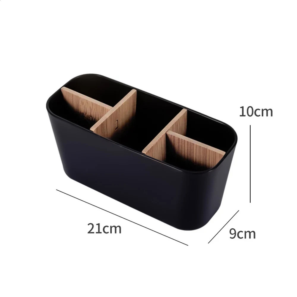 Bamboo electric toothbrush holder shaver makeup brush storage box toothbrush holder bathroom accessories 240903