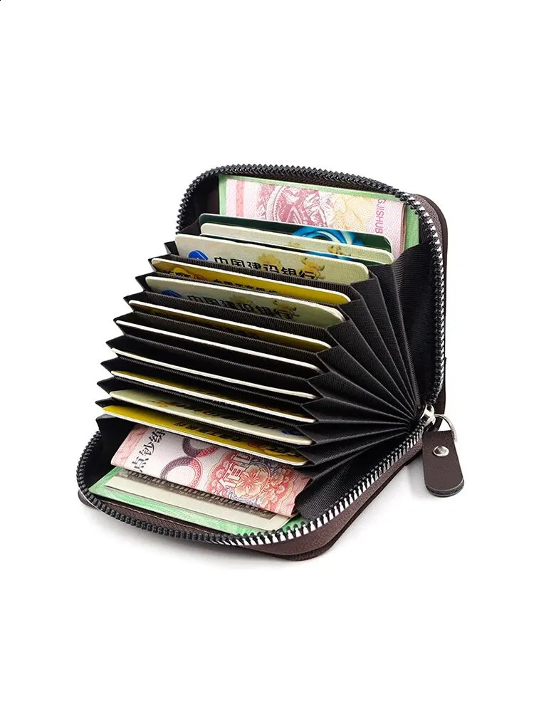 Classic Retro Cowboy Style Multi functional Multi card Position Coin Position Zipper Card Box ww 240914