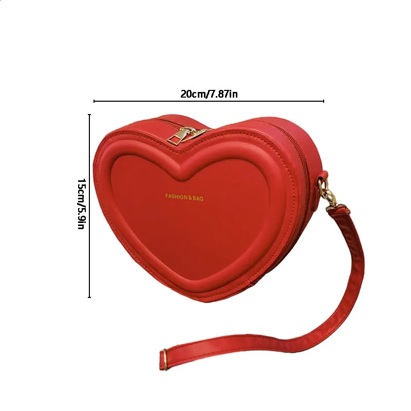 Heart Shape Crossbody Bags For Women Solid Pu Leather Shoulder Fashion Handbags 240907