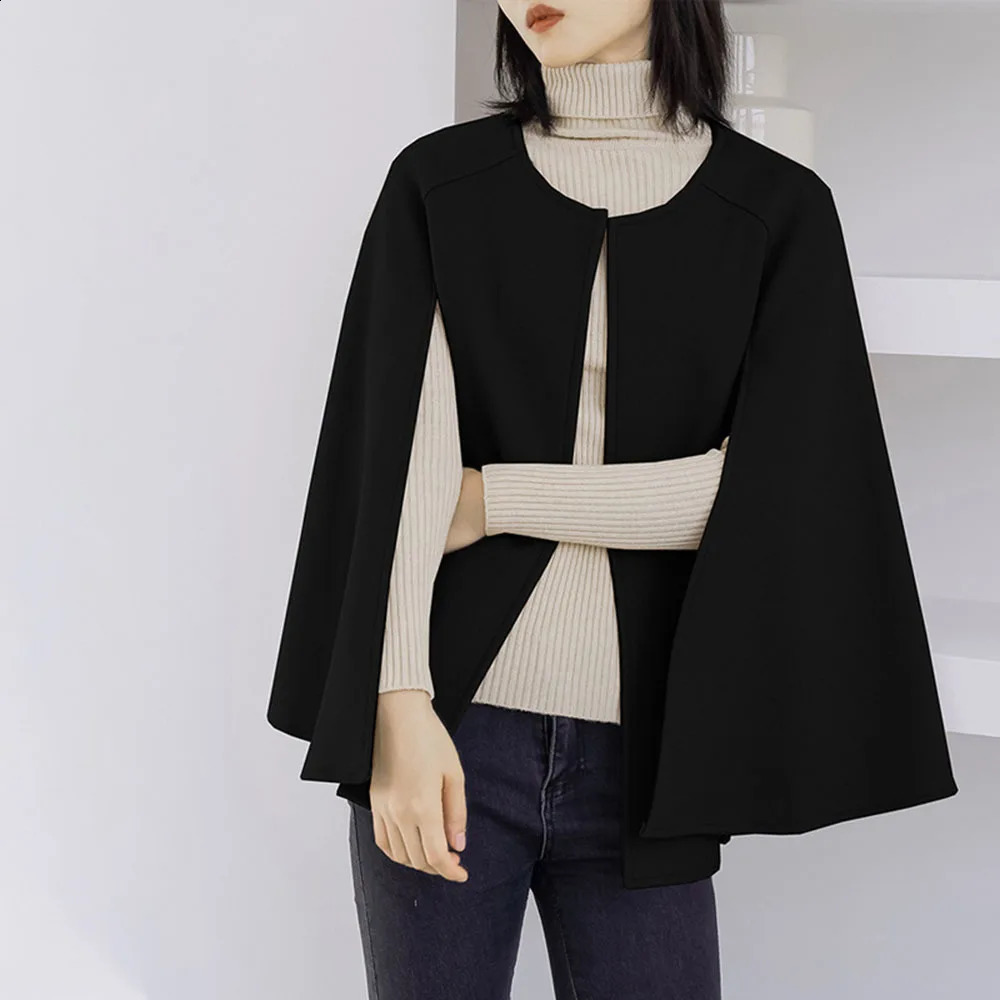 Japanese style O-neck raincoat jacket loose casual shawl jacket fashionable cardigan wool sweater for womens autumn and winter style womens cardigan j